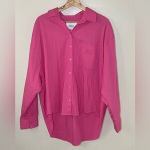 Pistola women’s Pink poplin Oversized button down shirt